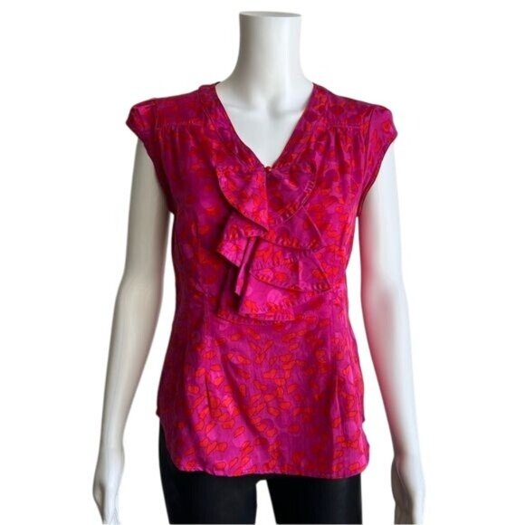 Marc by Marc Jacobs Heart Print Silk Blouse - 8 - Picture 1 of 6